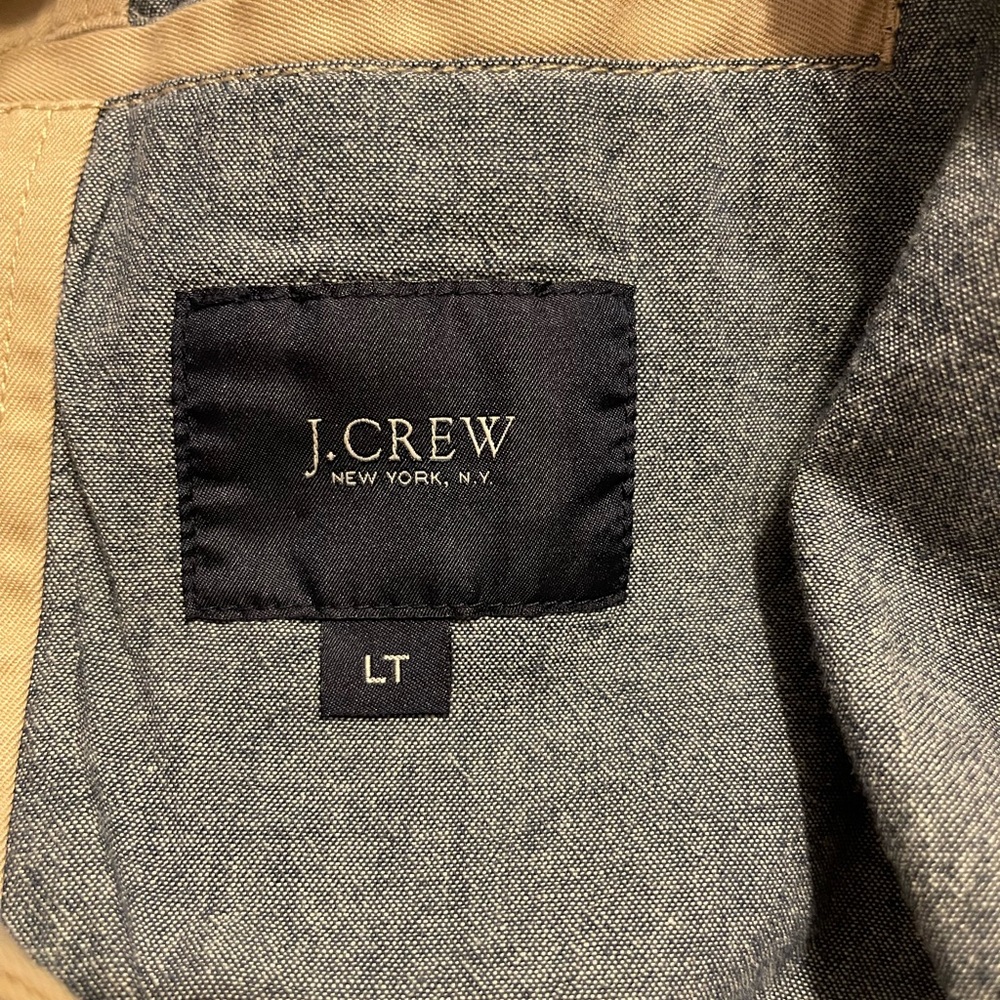 J.Crew Large Tall khaki 2 button 100% cotton fully lined mens blazer - Picture 4 of 10
